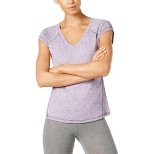 Ideology Women's Heathered Short-Sleeves Essential Tee Grape Medium Size - Picture 1 of 3