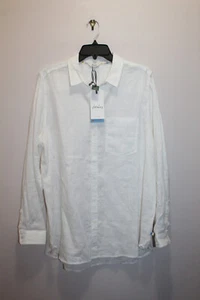 JOULES LORENA BUTTON-FRONT SHIRT 100% LINEN BRIGHT WHITE SIZE 14 US - Picture 1 of 8