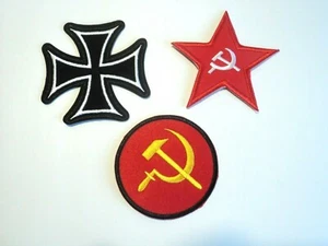 Iron Cross Communist Sign Patches Embroidered Cloth Badge Applique Iron Sew On - Picture 1 of 8