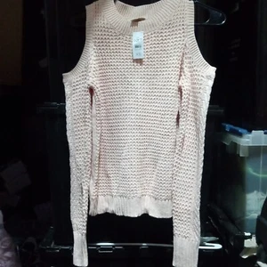 Loft Womens Sweeter Small Long Sleeve Soft Pink Casual Round Neck Blouse - Picture 1 of 4