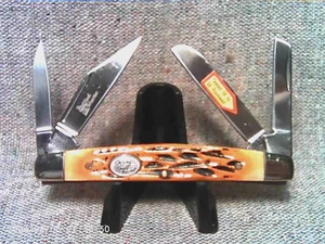 Pocket Knife Classic Congress Bone Burnt Peach Seed Handles 4-Blades, SW-110BPS - Picture 1 of 6