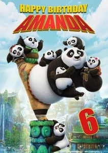 TARJETA DE FELICITACIÓN PERSONALIZADA KUNG FU PANDA CUMPLEAÑOS CUALQUIER OCASIÓN - Imagen 1 de 1
