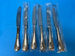 Lenox French Perle 6 PC 9-1/4" Flatware Stainless Knives 18/10 Beading ~ NEW - Picture 1 of 3