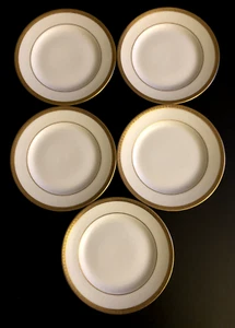 Juego de 5 Platos de Pan y Mantequilla C Ahrenfeldt Limoges Francia 6-1/2" Oro Incrustado - Imagen 1 de 6