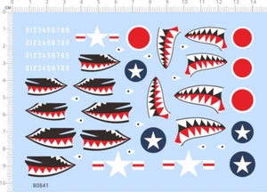 1/72 1/48 Segunda Guerra Mundial Fuerza Aérea de Japón Marcas modelo tobogán de agua con marcas de tiburones - Imagen 1 de 1
