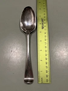 D Colonial American Coin Silver 8” Table Serving Spoon Hallmark T c1760 - Picture 1 of 5