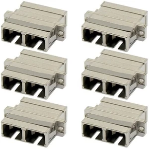 6x SC-SC Connector Fiber Optic Multimode Duplex Coupler Coupling Adapter Metal - Picture 1 of 2