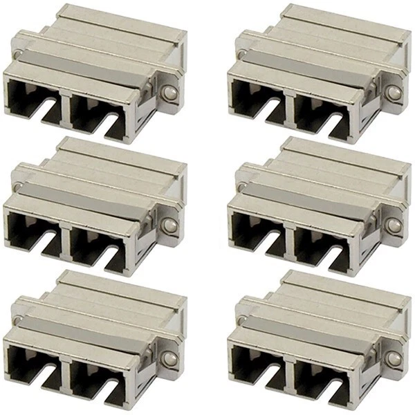 6x SC-SC Connector Fiber Optic Multimode Duplex Coupler Coupling Adapter Metal - Image 1 of 2