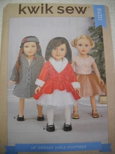 Abrigo de vestir ropa elegante para muñeca de 18" Kwik coser 4311 patrón de costura* - Imagen 1 de 2
