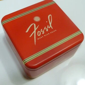 12 x FOSSIL BOX SCHMUCKDOSEN METALLDOSEN ECKIG 10 x 10 x 5 cm PKGFJ0014 - Picture 1 of 4