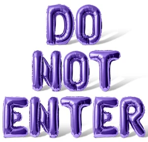 DO NOT ENTER Letter Balloon Banner - 10 Color Option- Halloween Party Decoration - Picture 1 of 55