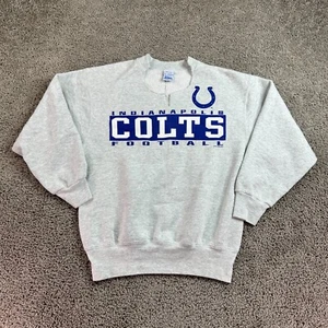 VTG Indianapolis Colts Sweatshirt Mens M Gray Blue Salem NFL Football 1995 90s - Picture 1 of 10