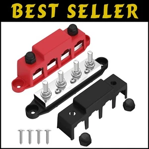 Heavy Duty 12V Power Distribution Block with 4 x 5/16" Studs for Vehicles - Picture 1 of 8