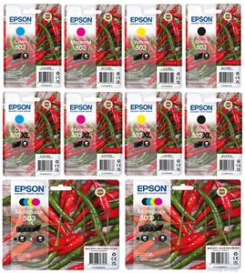Epson 503 & 503XL Chillies Tintenpatrone für Arbeitskräfte WF-2960DWF WF-2965DWF Posten - Bild 1 von 17