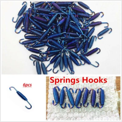 Gancho de acero inoxidable 6 ganchos de muelles silenciador tubo de escape scooter motocicleta Foto 1 de 4