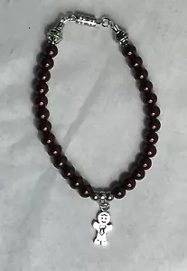 Gingerbread Man Chocolate Brown Beaded Christmas Bracelet New Gift - Picture 1 of 3