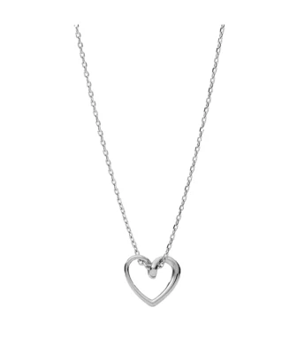 Fossil Damen Halskette Herz Pendant Silber Edelstahl Karabinerverschlus - Bild 1 von 2