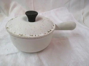 Vintage France Le Creuset white Pot with Lid #14 - Picture 1 of 5