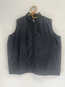 Vintage Maggie T Sz 2 Black Water Resistant Poly Zip Up Padded Sleeveless Vest - Picture 1 of 9