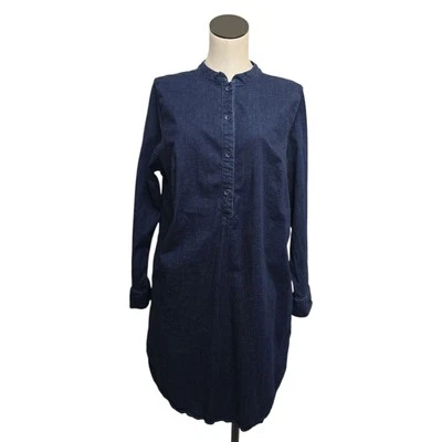 Universal Standard Size XS (US 10-12) Shirt Dress Cotton Elastane Button Henley - Image 1 of 4