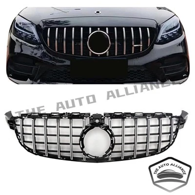 For 2019-2022 Mercedes-Benz W205 C Class C200 AMG GT Style Grille W/ Camera - Image 1 of 4