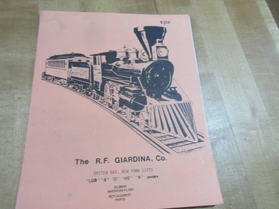 Catálogo R F Giardina 1992 Gilbert American Flyer piezas de repuesto (MK) Foto 1 de 4