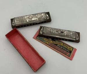 2 Old Hohner Harmonicas used condition Selling As Is - Picture 1 of 3