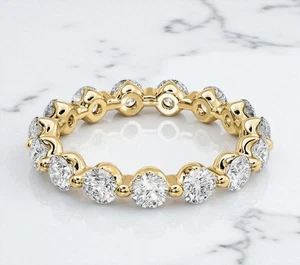 14K Gold 2,0 kt Rundschliff Diamant Lab Grown Diamant Ewigkeitsring Ehering - Bild 1 von 8