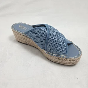 Franco Sarto Pamala Wedge Platform Blue Woven Espadrille Sandals Size 9 - Picture 1 of 6