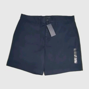 NWT  Tommy Hilfiger Men Chino Shorts 36 Navy Flat Front Pockets XM04399 NEW - Picture 1 of 8