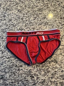 Nasty Pig Medium Red/Black Gay Men’s Briefs NWOT - Picture 1 of 9