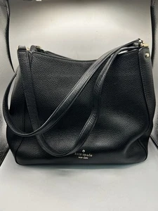 Vintage Kate Spade Leila Schultertasche schwarz Medium drei Fächer NEU ohne Etikett - Bild 1 von 18