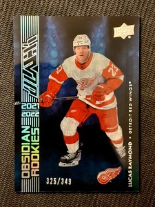 2021-22 UD Black SPx Lucas Raymond Obsidian Rookie Detroit Red Wings 325/349