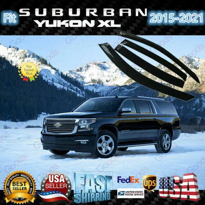 Солнцезащитные/дождевые козырьки для Chevy Suburban 1500 GMC Yukon XL 2015-2021 годов выпуска - Изображение 1 из 4