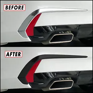 Chrome Delete Blackout Overlay for 2018-20 Acura TLX Rear Bumper Side Trim - Foto 1 di 3