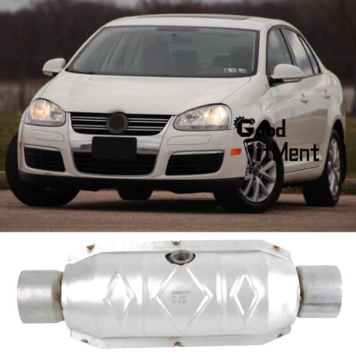 Convertidor catalítico de entrada/salida de 2,5" de acero inoxidable EPA para Volkswagen VW Jetta sedán Foto 1 de 4