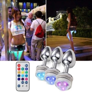 LED Light Up Butt Plug & 20 Key Remote Control Anal Booty Night Light Show BDSM - Picture 1 of 13