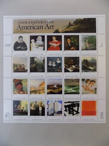 American Art US Stamps Full Pane 1997 Ed Hopper Grant Wood 20 Stamps 32 cents - Picture 1 of 2