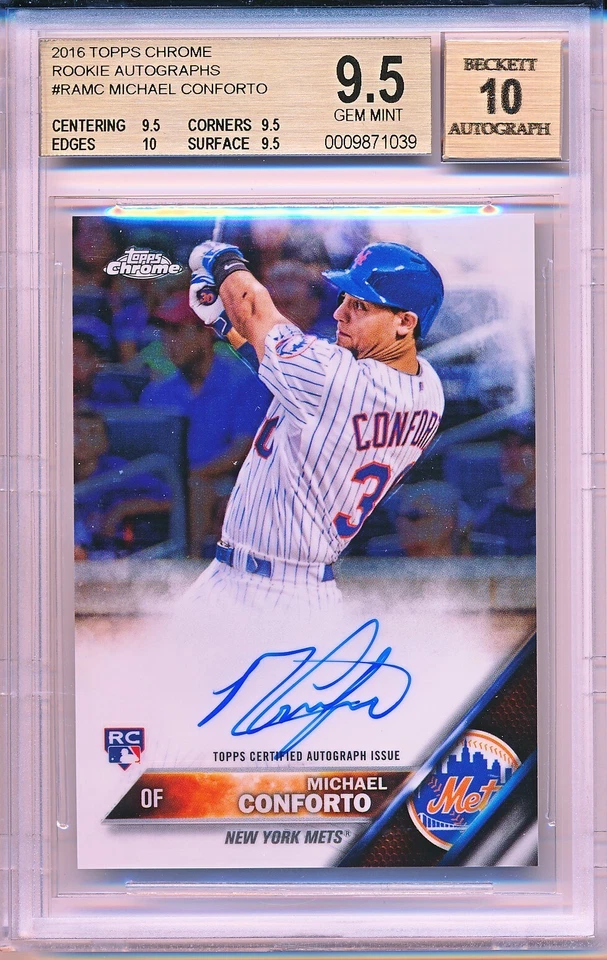 MICHAEL CONFORTO 2016 TOPPS CHROME AUTOGRAPH AUTO ROOKIE RC BGS 9.5/10 TRUE GEM - Image 1 of 1