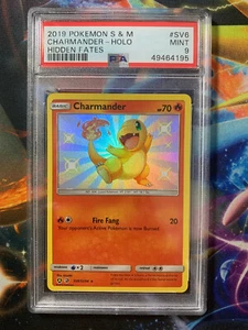 POKEMON 2019 HIDDEN FATES CHARMANDER HOLO SHINNING #SV6 PSA MINT 9 - Picture 1 of 2