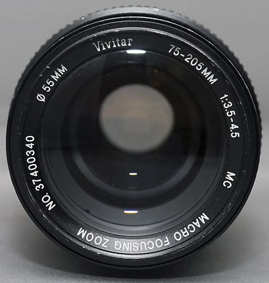 VIVITAR MINOLTA MD 75-205mm F/3.5-4.5 MC Manual Macro Focusing Zoom CAMERA Lens  - Image 1 of 3