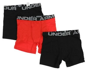 Under Armour 241647 Boys Kids Underwear 3-Pack Boxer Brief Black/Red Size YMD - Picture 1 of 2