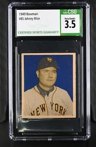 1949 Bowman #85 Johnny Mize New York Giants - CSG 3.5 VG+ - Picture 1 of 2