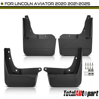 4x Mud Flaps Splash Guard for Lincoln Aviator 2020-2025 Black Label Front & Rear - Image 1 of 4