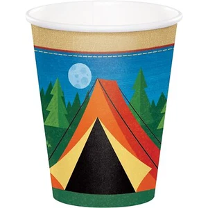 Camp Out Camp Fire Scouts Kids Theme Birthday Party 9 oz. Paper Cups - Picture 1 of 1