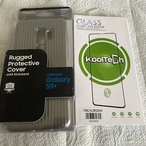 Free Glass Samsung Rugged Protective Cover W/Kickstand for Galaxy S9+ Plus Gray - Picture 1 of 5