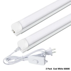 2Pcs 2FT LED Shop Lights 20W 5000K Garage Ceiling Workbench Light Bulbs T8 24'' - Picture 1 of 11