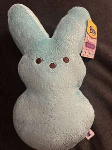 Peeps Blue Sparkle Bunny Stuffed Animal Plush 10" With Tag - Rabbit - Picture 1 of 7