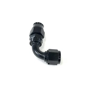 PTFE Type Hose End 8AN 90° Degree Swivel Seal Gas/Oil Line Fitting Adapter Black - Picture 1 of 13