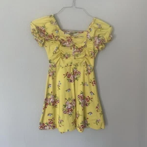 Love Cameron Los Angeles Yellow Floral Dress Girls Size S (7/8) - Picture 1 of 3